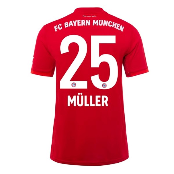 Camiseta Bayern Munich NO.25 Muller Primera equipación 2019-2020 Rojo